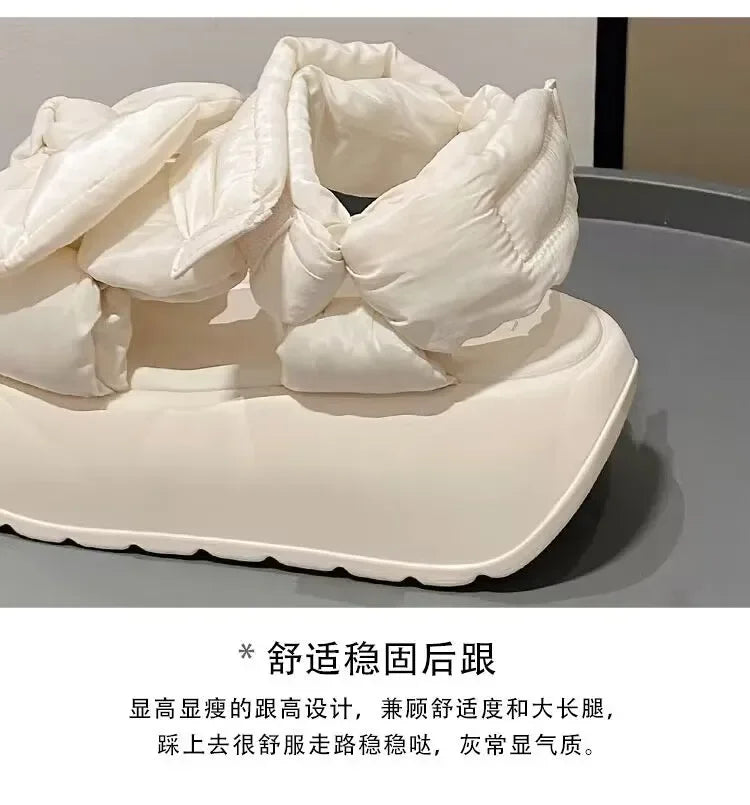 2024 New Genuine Leather Summer Luxury Sandals Casual Work Checkered Beach Shoes Vacation Fashion Women's Shoes zapatos de mujer