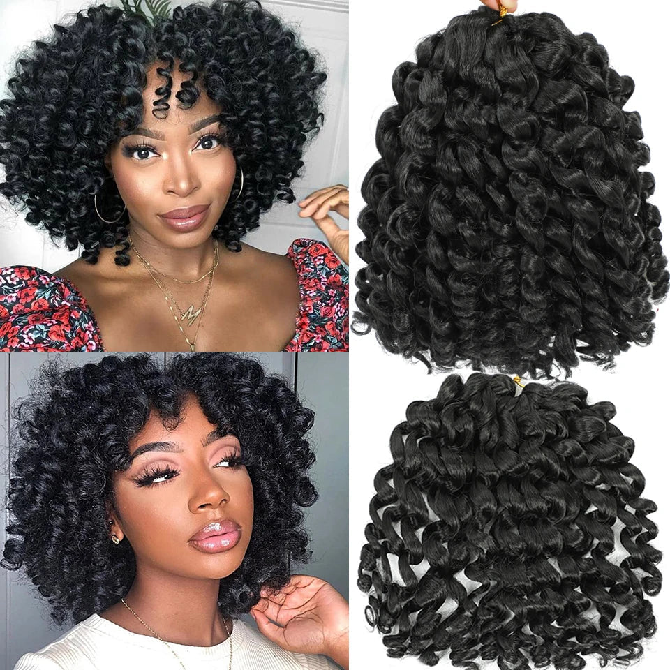 3 Packs Wand Curl Jamaican Bounce Crochet Hair 8inch T Purple 27 30 350 Bug Ombre Blonde Synthetic Jumpy Wand Curly Hair 60Roots