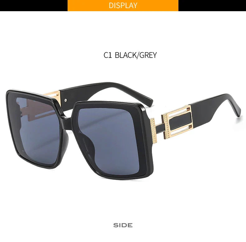 Fashion Brand Square Sunglasses For Woman Luxury Oversized Gradient Shades Sun Glasses Female Elegant Green Big Frame Eyewear