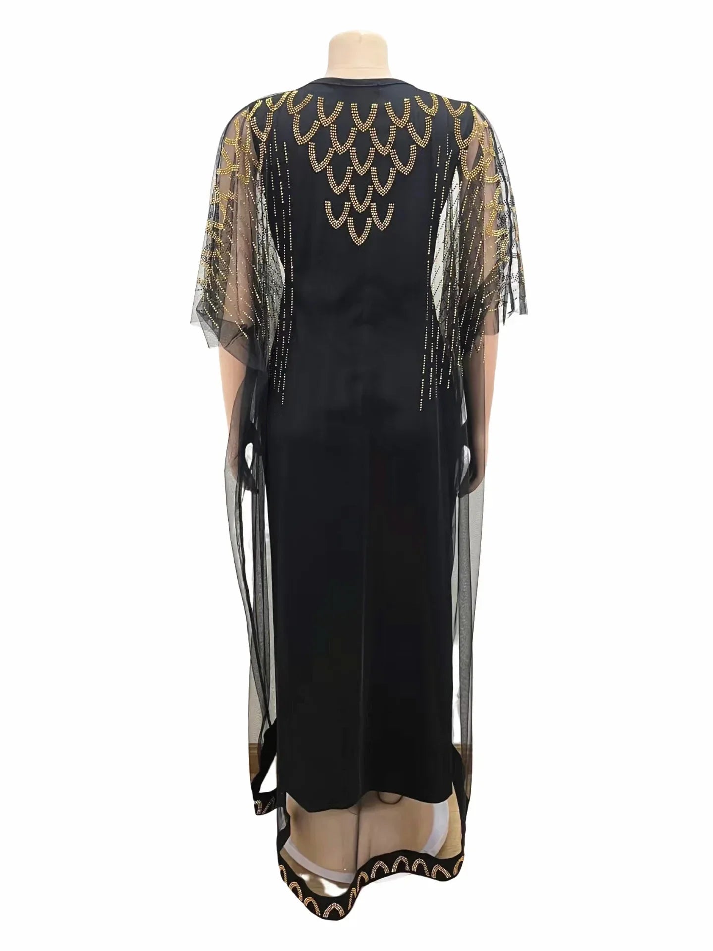 African Dresses For Women Short Sleeve Turkey Diamonds Evening Wedding Party Floor Length Dress Muslim Africa Clothes 2023