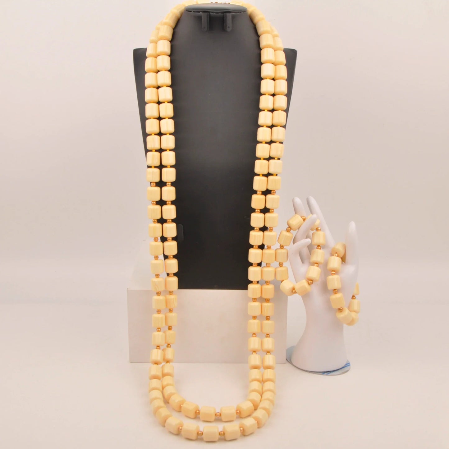 African Wedding Couple Set Orange Artificial Coral Beads Jewelry Set