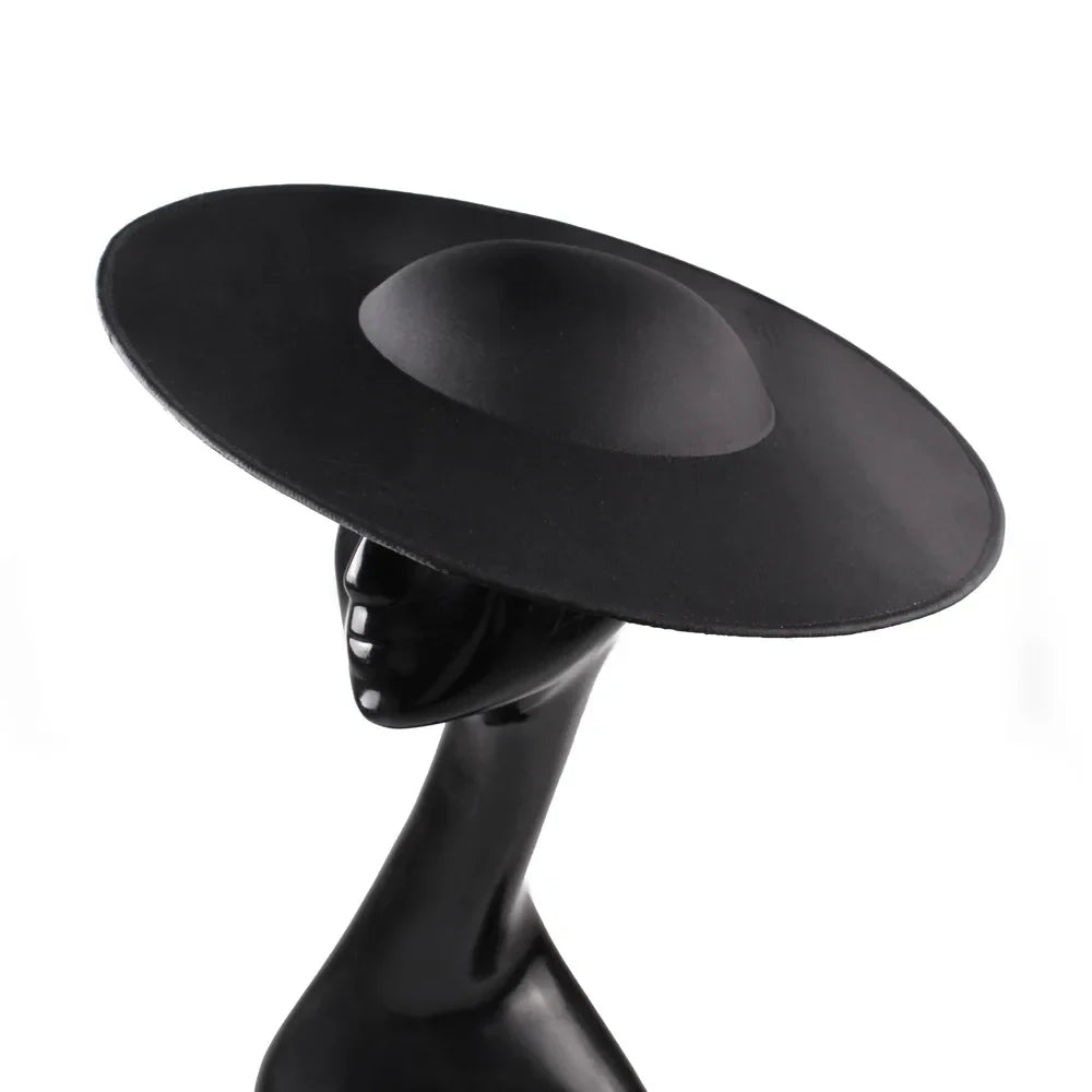 1 PC New Satin 40CM DIY Millinery Hat Elegant Imitation Linen Fascinator Base Netting Hair Top Hat Party Accessory Cap Holder