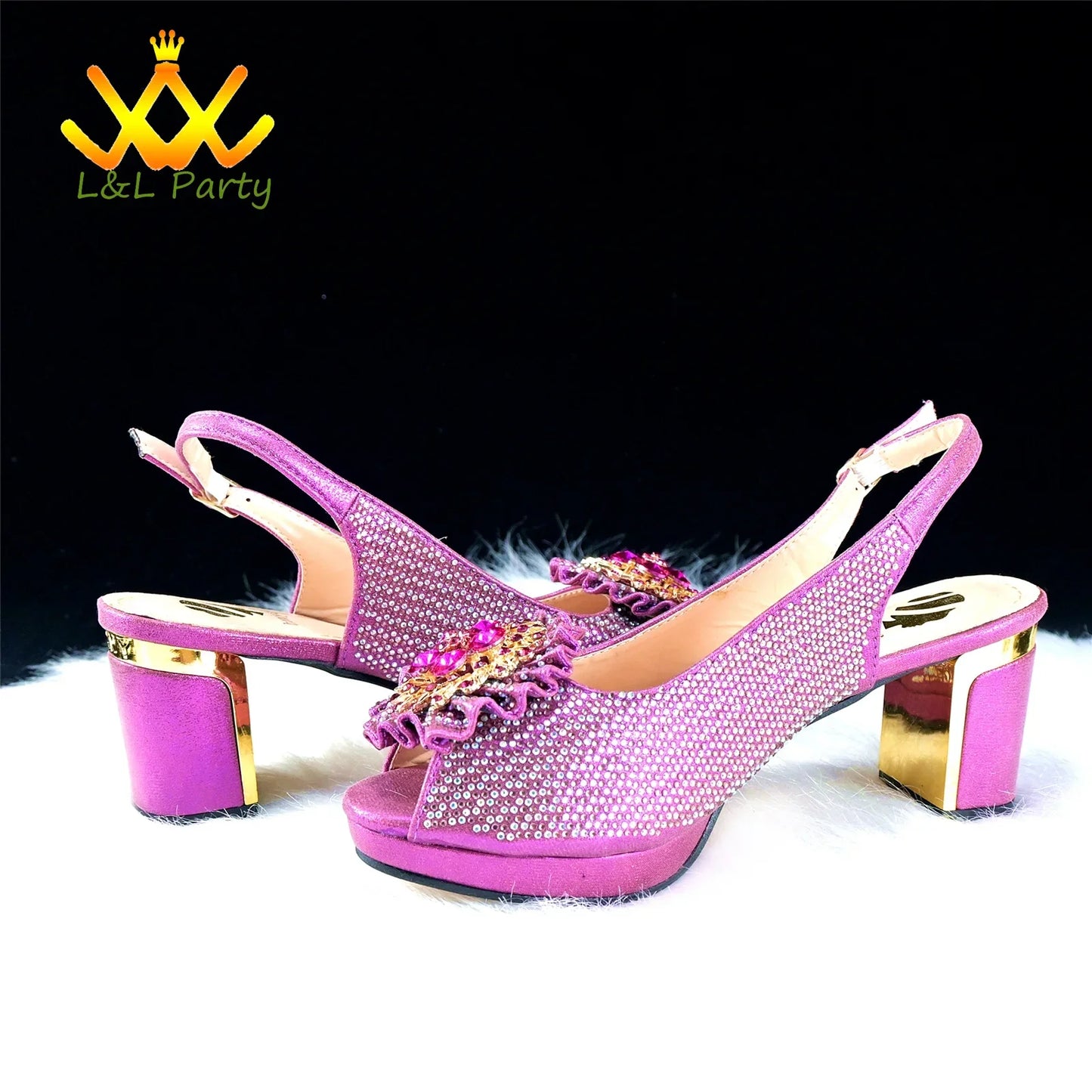 2025 Special New Arrivals Italian Women Shoes and Bag to Match in Green Color with Platform Shinning Crystal Sandal for Wedding