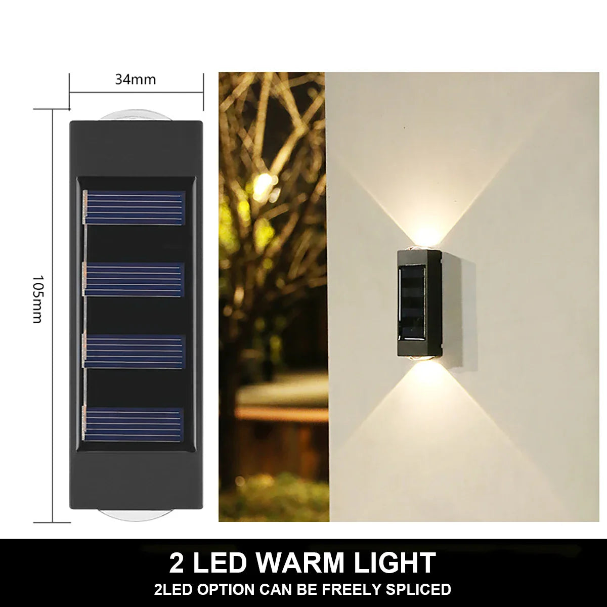 Solar LED Wall Lamp Outdoor Waterproof