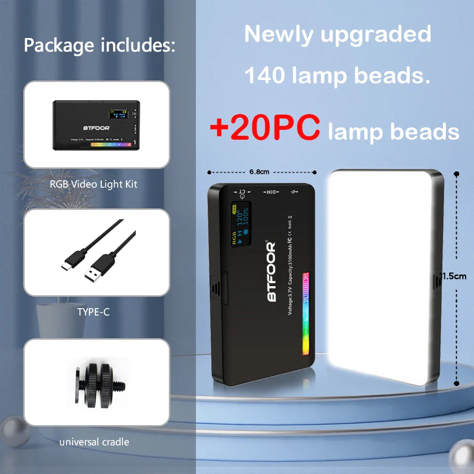 LED RGB Camera Light Full Color Output Video Light