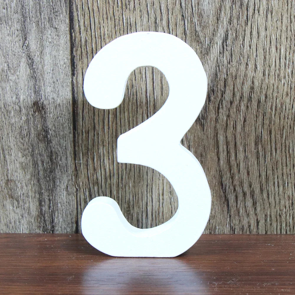 8 CM  White Wooden Letters