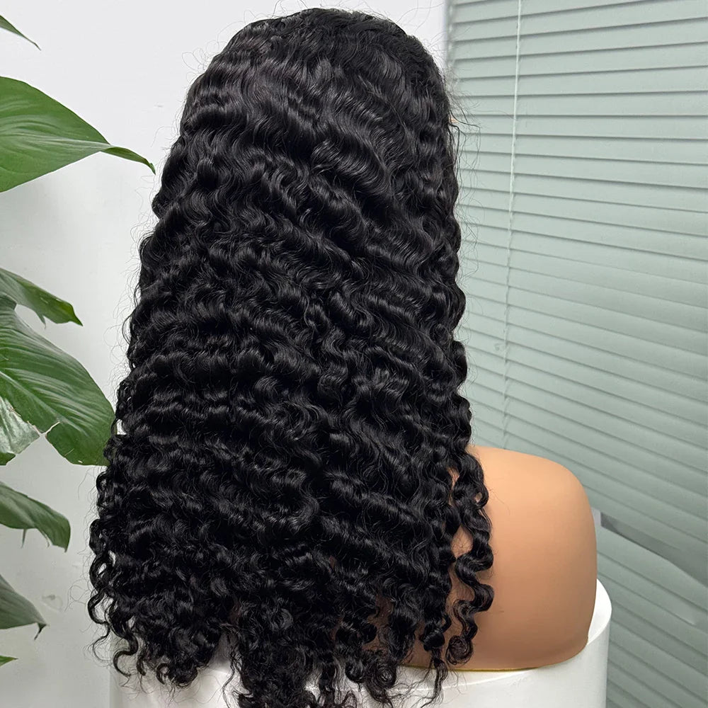 5x5 Lace 300% Density Burmese Deep Curly Hair Ombre Double Drawn Human Wig Transparent Lace Front