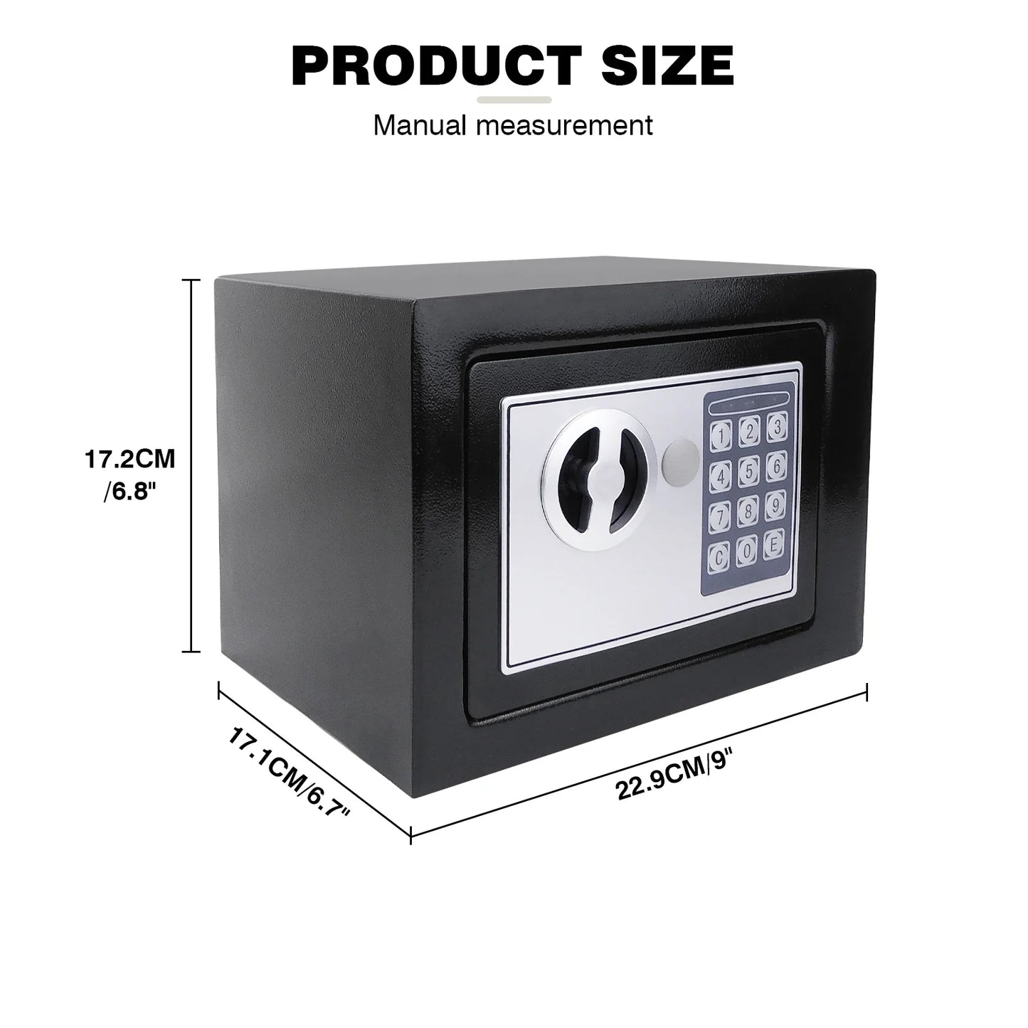 4.6L Electonic Safe Box with Keypad and 2 Keys, Wall Mounted Safe with Prodrilled Holes, Security Safe Box for Home Hotel Use
