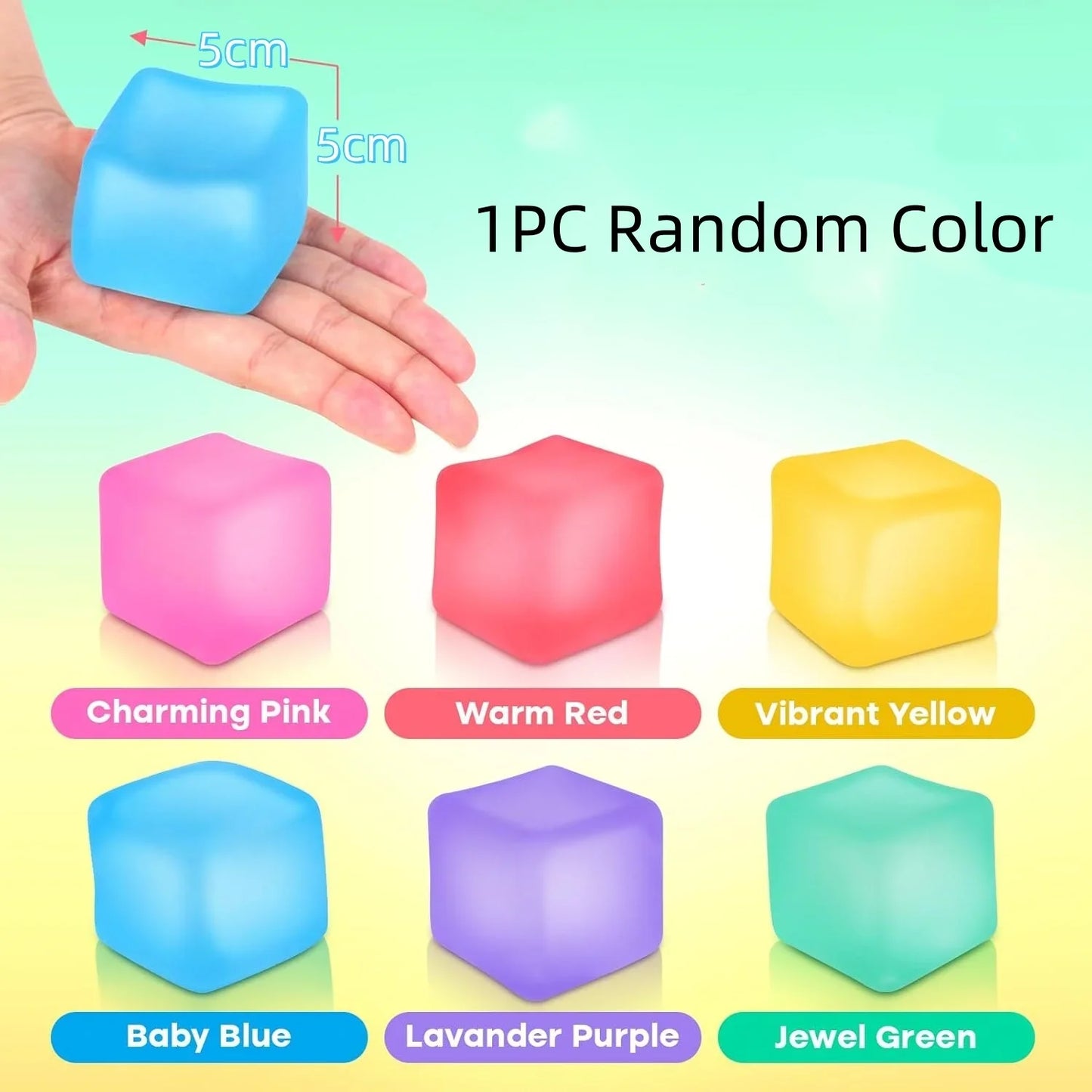 Premium Stress Relief Cube | Gel-Filled Sensory Fidget Toy for Anxiety & Focus | Kids & Adults