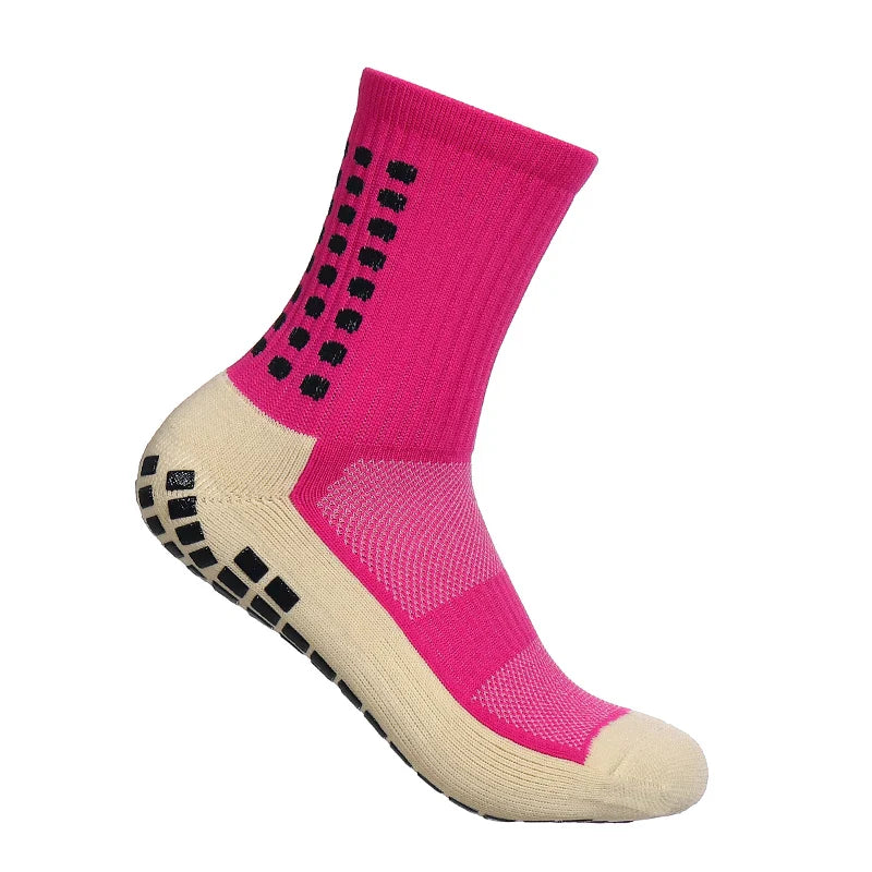 MagiMobo Grip Football Socks Glue Dispenser Men Mid Calf Socks Non Slip Running Sports Socks