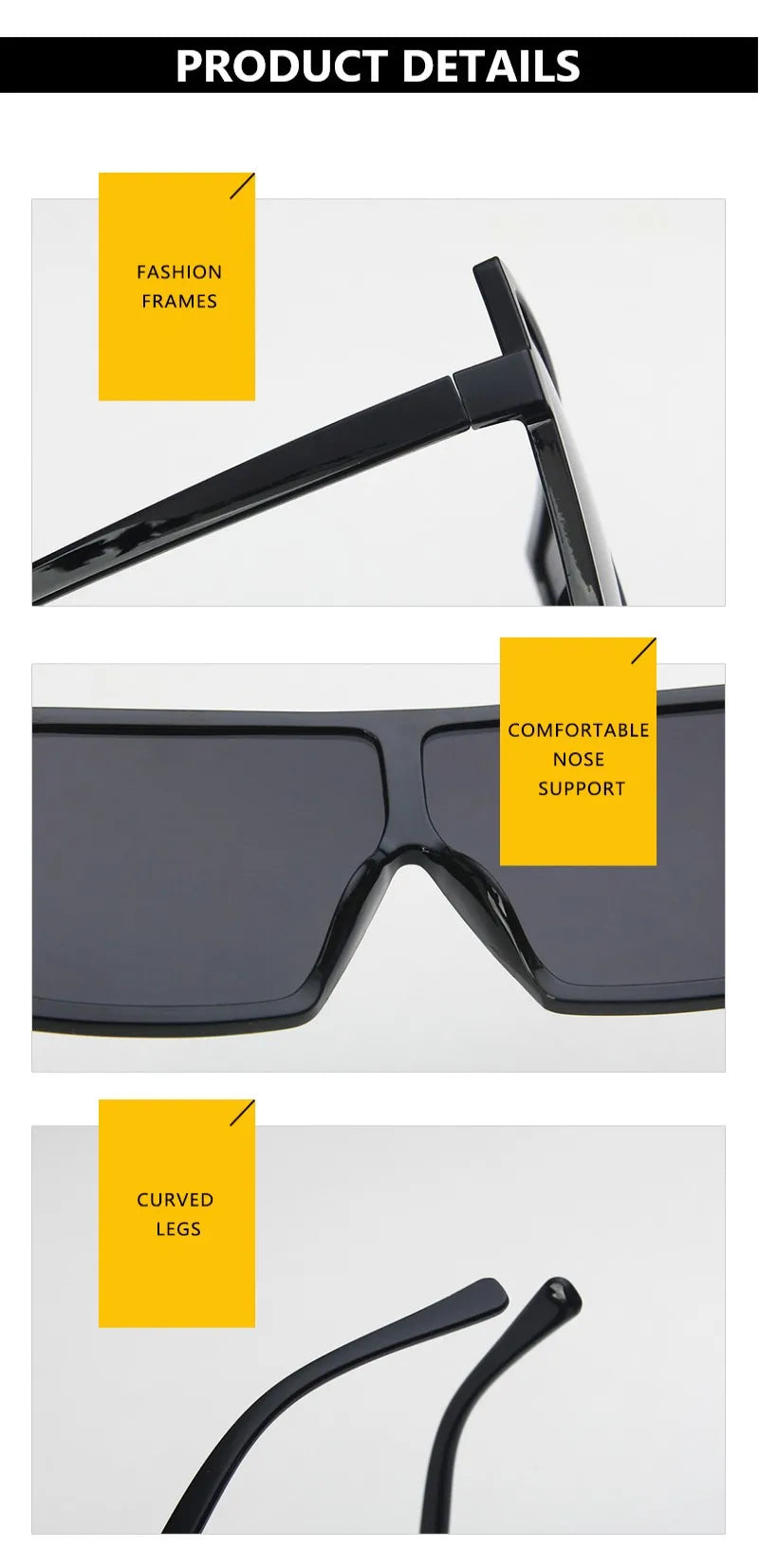 2022 Square Women Sun Glasses Female Eyewear Eyeglasses Plastic Frame UV400 Shade Fashion Driving New Oversized Sunglasses
