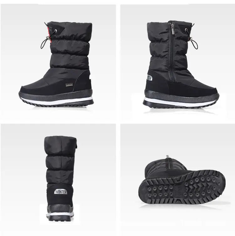 Winter women's Warm Plush Mid-calf Waterproof Snow Boot
