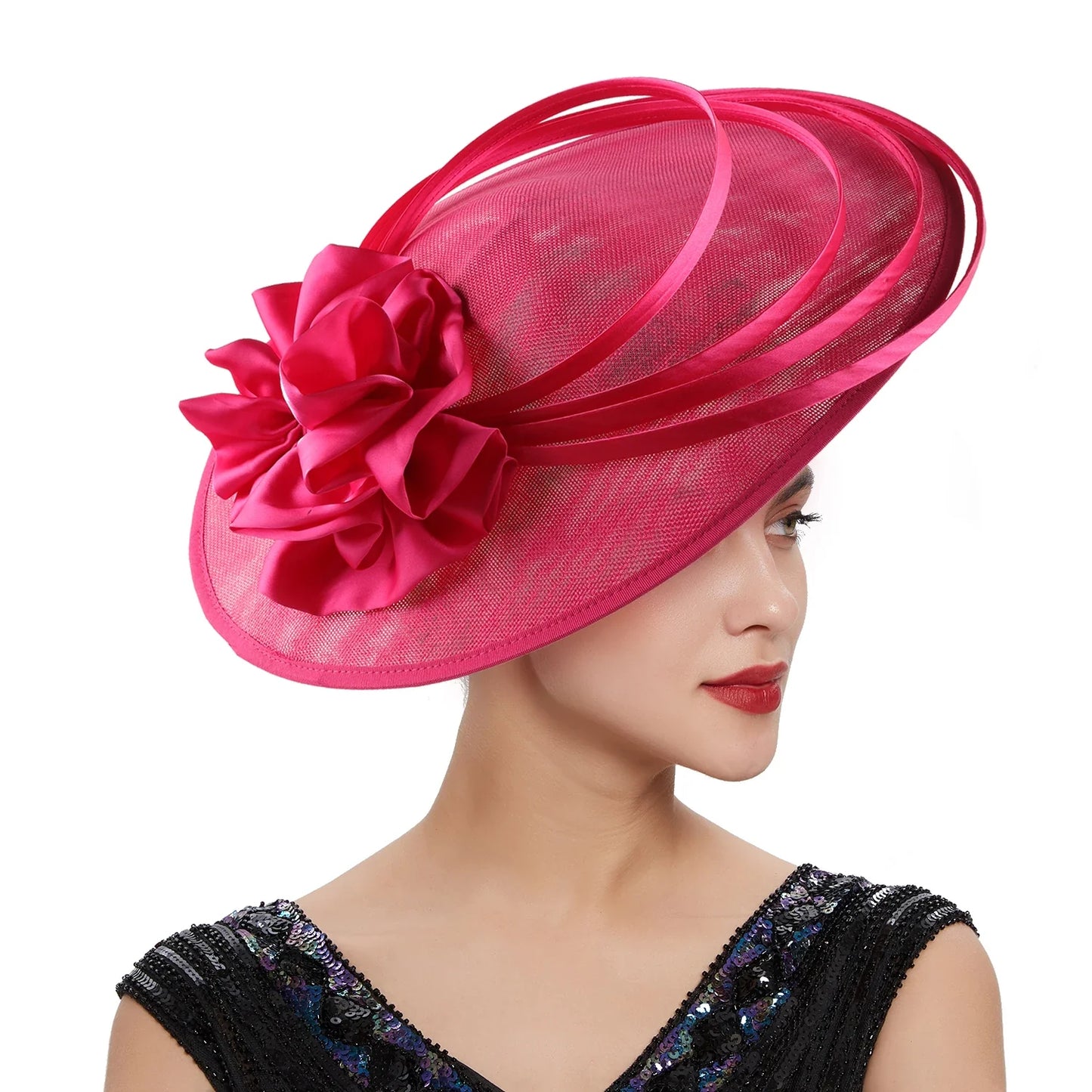 Christmas Sinamay Fascinator Perfect Wedding Hat Unique Derby Party Hat Fashion Church Hats Bride Headband Fascinators for Women