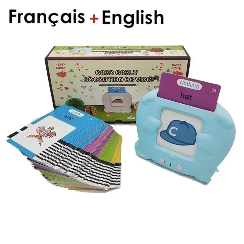 Kids Talking Flash Cards Learning Machine - Interactive Language Learning Toy for English, Spanish, French & German | Educational Audio Book for Toddlers & Kindergarten