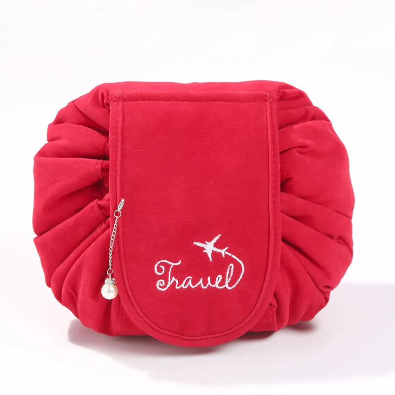 Women Drawstring Cosmetic Bag Travel Storage Makeup Bag Organizer Female Make Up Pouch Portable Waterproof Toiletry Beauty Case