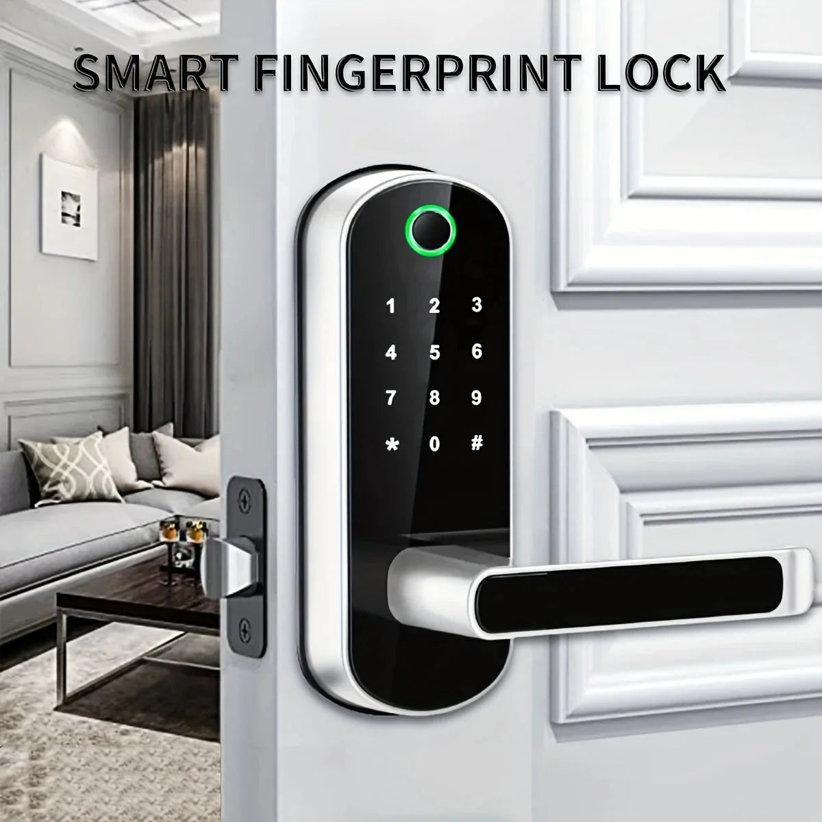 Smart Fingerprint Door Lock App Remote Control Keyless WIFI Digital Touchscreen Lock