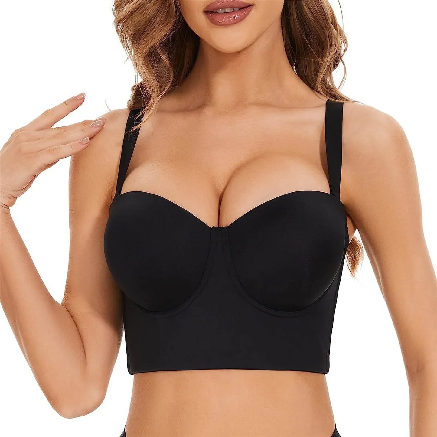 Anti Sagging Bralette Bras For Girls Women Low Back Slip Strapless Bra Longline Way Push Up Bra Open Back Wedding Underwear 섹시