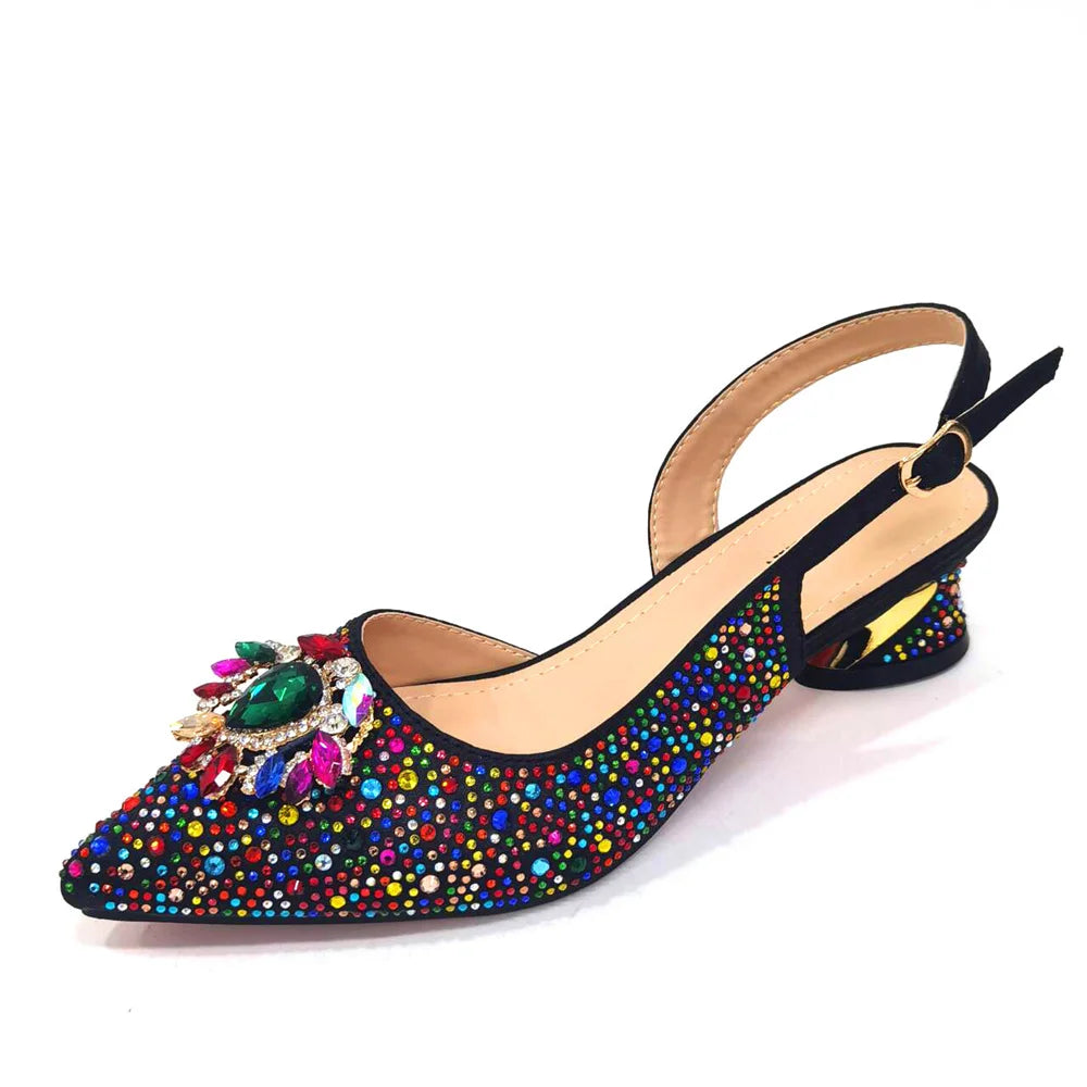 Italian Hollow Design Women Shoes Matching Bag in Champagne Color Mature African Ladies Comfortable Sandals for Party