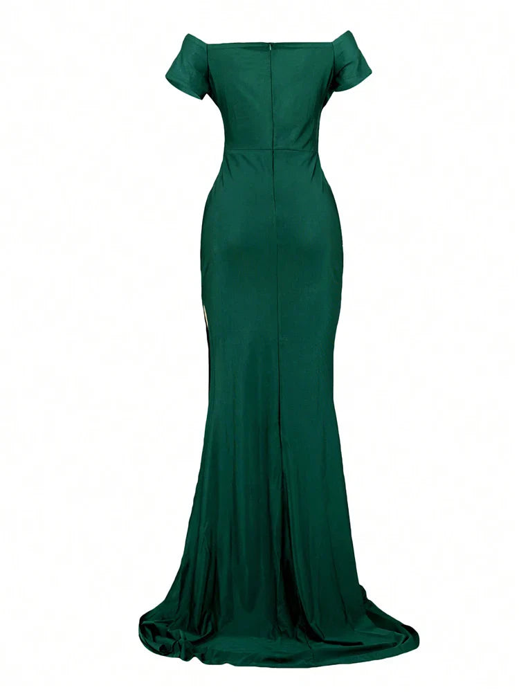New In Dresses V-neck Dress High Slit Solid Color Elegant Long Maxi Dresses Wedding Bridesmaid Club Party Dresses Female