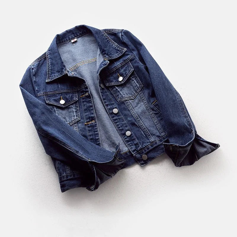 2023 Spring Autumn Women’s Denim Jacket Long Sleeve Overcoat Loose Denim Coat Button Outwear Jeans Jackets 5XL