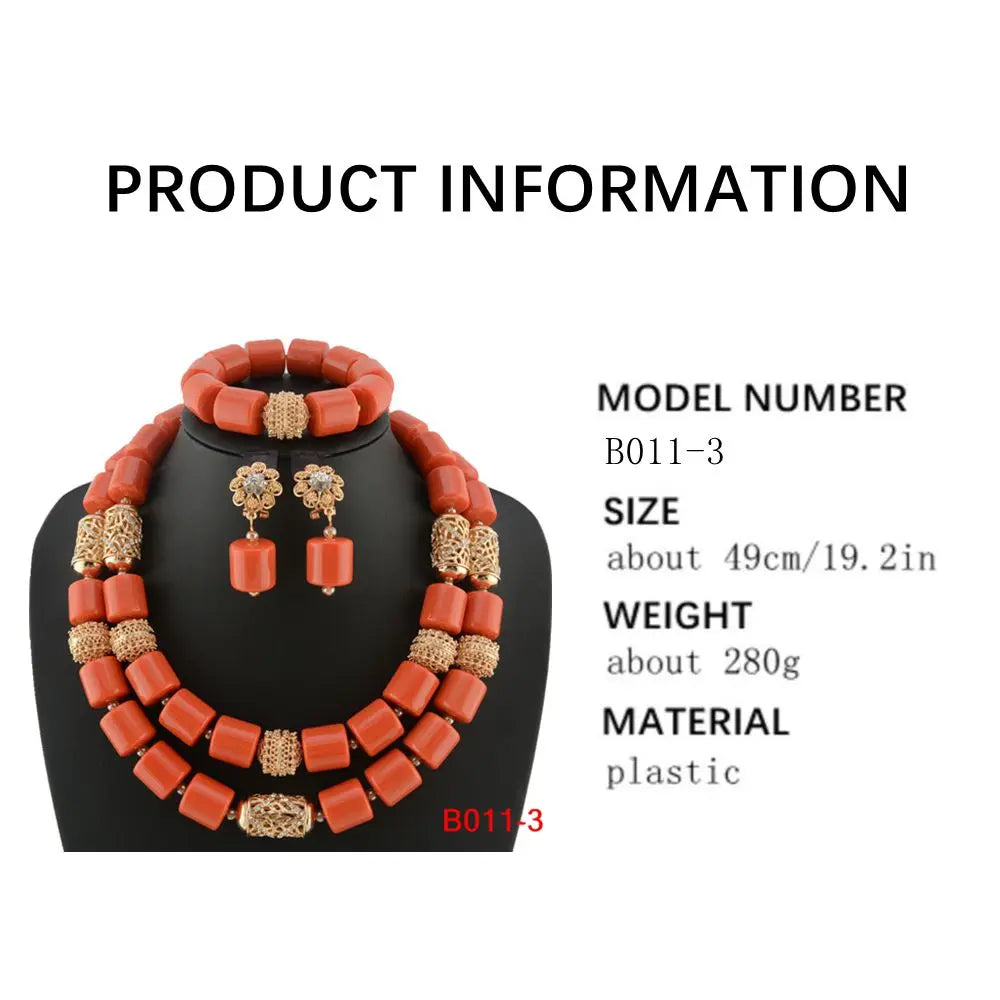 Latest African Wedding Resin Beads Fashion African Beads Jewelry Sets Hot Nigerian Wedding African Beads Jewelry Set