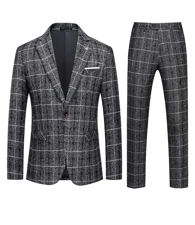 2024 Men's Suit One Button (suit + Vest + Trousers) Fashion Wedding Business Leisure Career Work Formal Three-piece Set M-5XL
