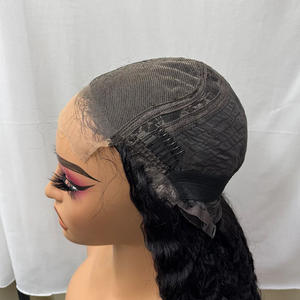 5x5 Lace 300% Density Burmese Deep Curly Hair Ombre Double Drawn Human Wig Transparent Lace Front