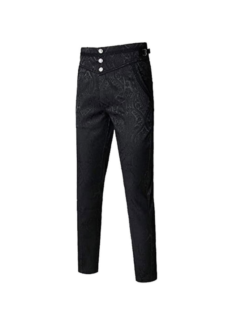 Unisex Gothic  Trousers Steampunk Dark Jacquard Victorian Trousers