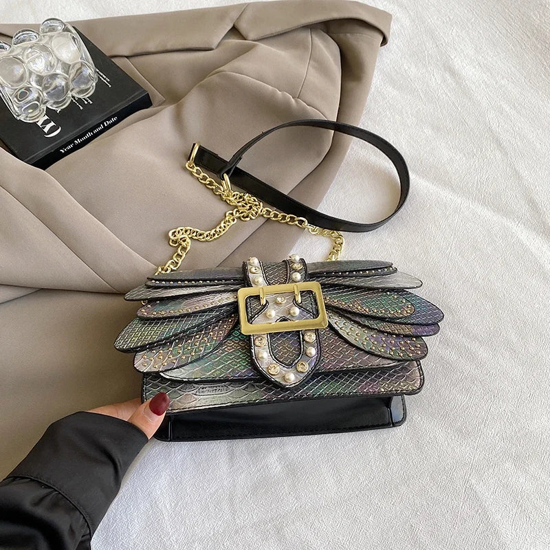 2024 New Handmade Rivet Butterfly Wing Crossbody Bag Women Designer Handbag And Purse Small Square Bag 8 Color Pu Leather Bags