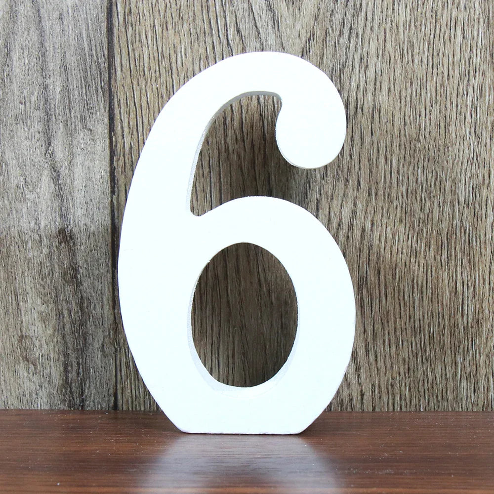 8 CM  White Wooden Letters