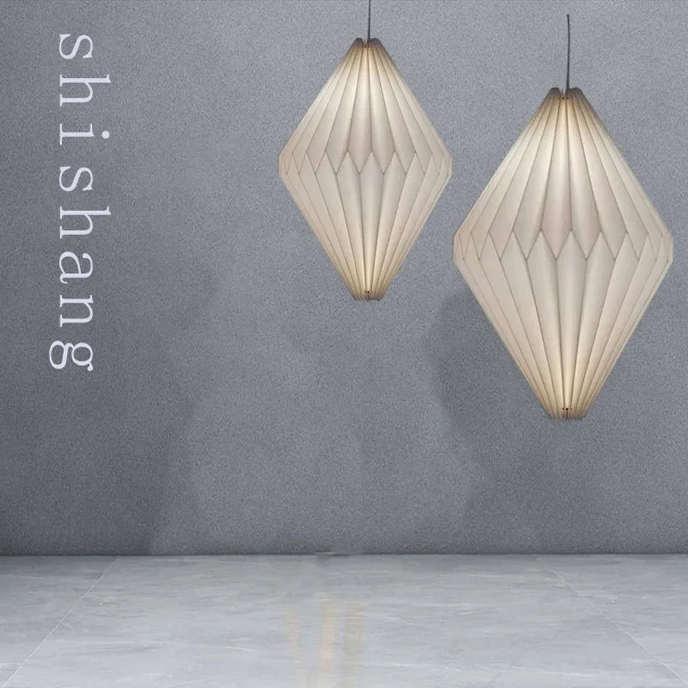 Nordic Creative Paper Origami Lantern Shade Foldable Hanging Pendant Light Art Decoration for Living Room Decor Ceiling Light