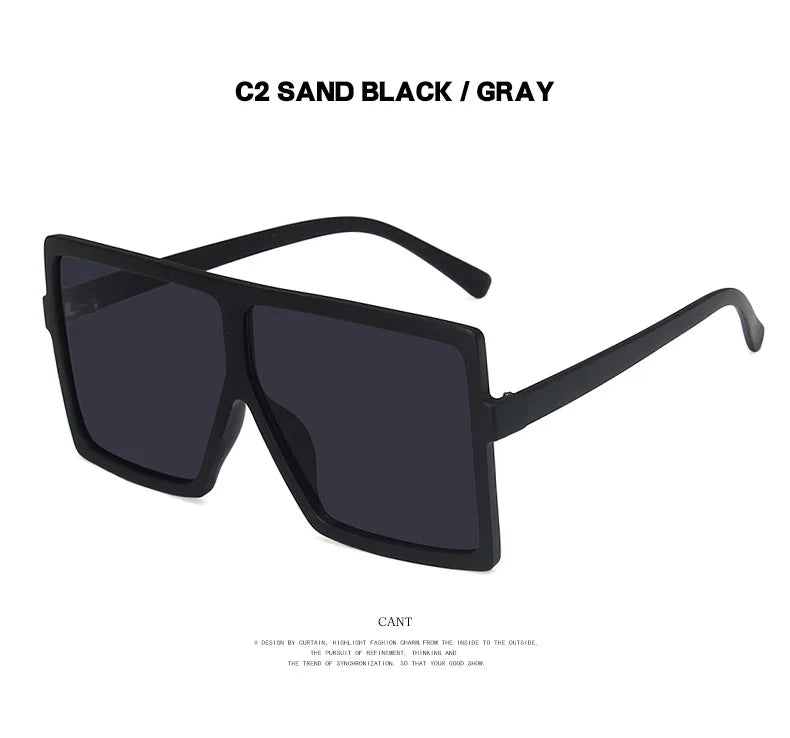 2022 Square Women Sun Glasses Female Eyewear Eyeglasses Plastic Frame UV400 Shade Fashion Driving New Oversized Sunglasses