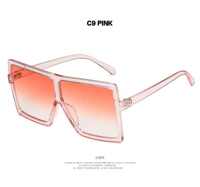 2022 Square Women Sun Glasses Female Eyewear Eyeglasses Plastic Frame UV400 Shade Fashion Driving New Oversized Sunglasses