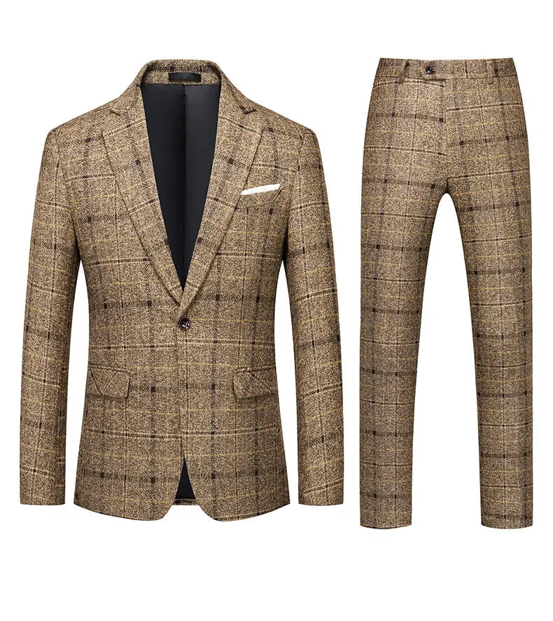 2024 Men's Suit One Button (suit + Vest + Trousers) Fashion Wedding Business Leisure Career Work Formal Three-piece Set M-5XL