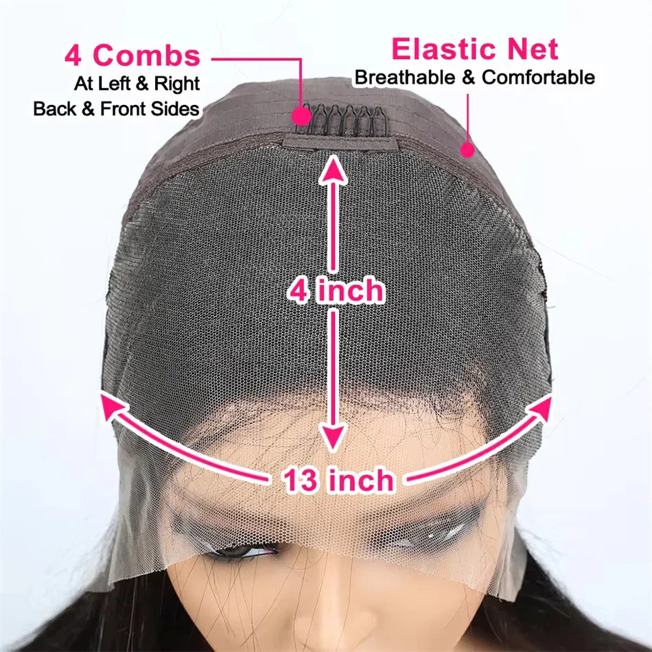 Vietnamese Super Double Drawn Water Wave Curly13x4 Frontal Bob Wig with 100%Human Hair Natural Black 210%Density For Black Women
