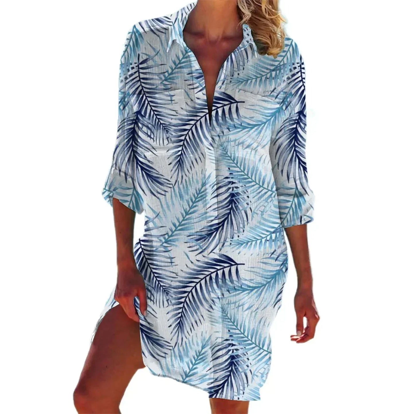 3.Boho Style Summer Cover-Up – Women's Tropical Print Beach Blouse Selection