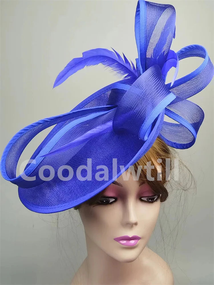 Grey Hair Fascinator Pillbox Cap Formal Church Women Headpiece Royal Ascot Chapeau Cap Femme Mariage Hair Accessories Ladies