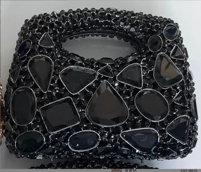 Women's Gold Crystal Clutch Purse