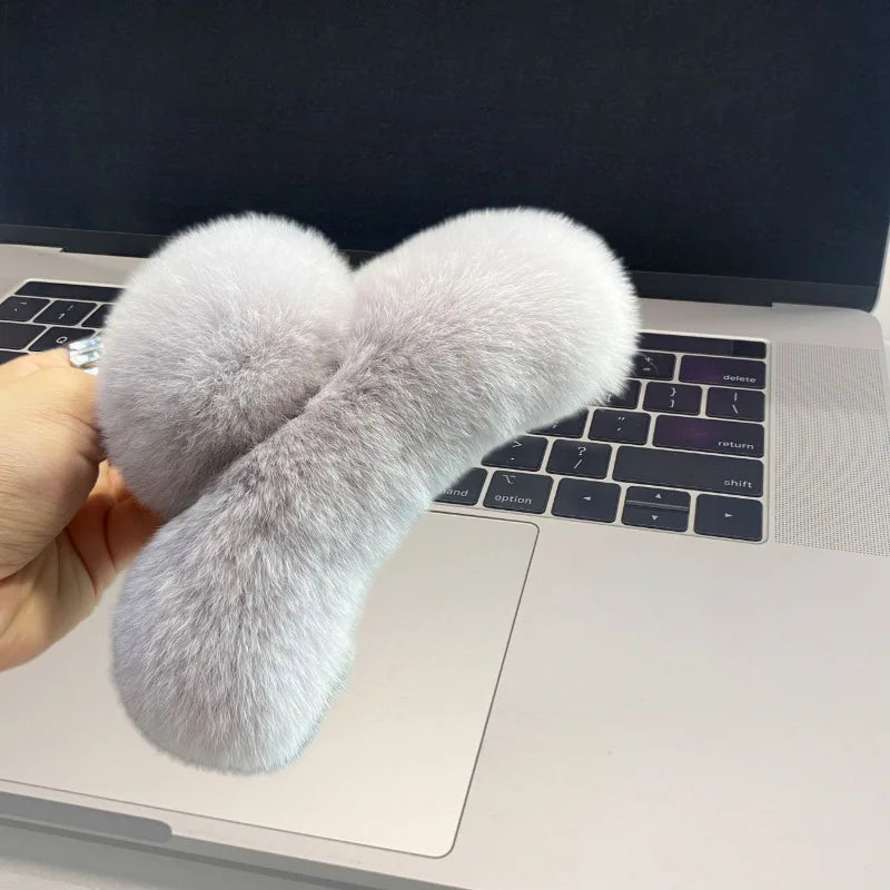 Winter Oversized Faux Fur Big Crab Hair Clip Cute Plush Ponytail For Women