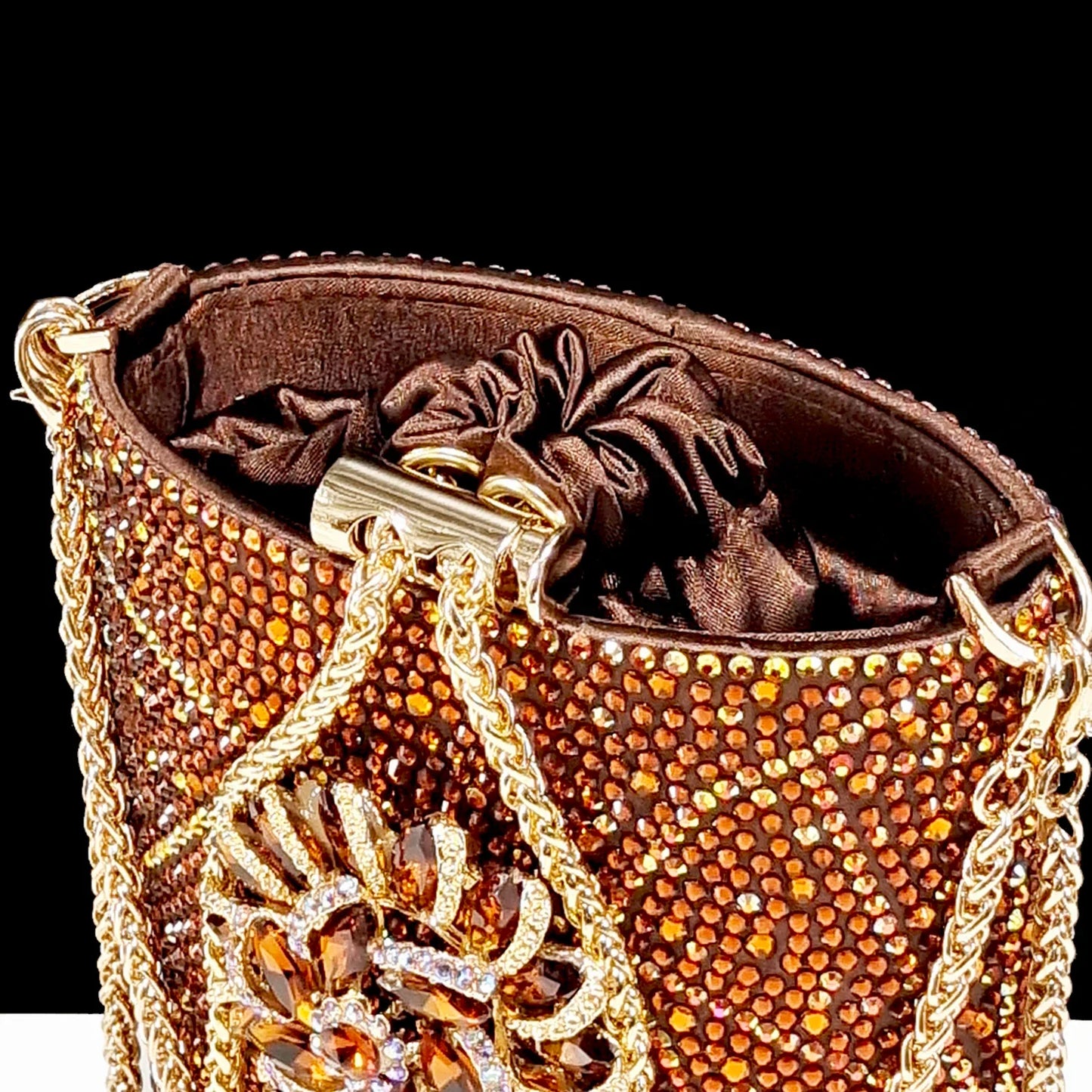 QSGFC High-end Women's Shoes with Diamond Oval Stand Bag Popular in Nigeria Women's High Heels for Special Day