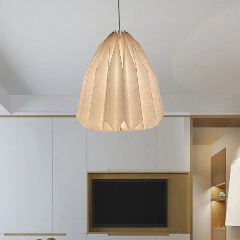 Nordic Creative Paper Origami Lantern Shade Foldable Hanging Pendant Light Art Decoration for Living Room Decor Ceiling Light