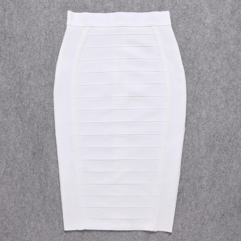 HQBORY Quality Nude Bandage Skirts White Office Lady Sexy 2023 Women High Waist Tight Bodycon Skirt Party Red Pencil Skirt XL