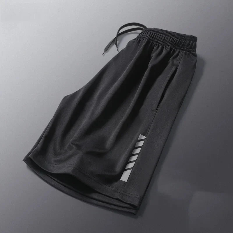 Running Shorts Men Striped Printing Loose Basketball Sport Gym Breathable Shorts Fitness Training Workout Bottom Male
