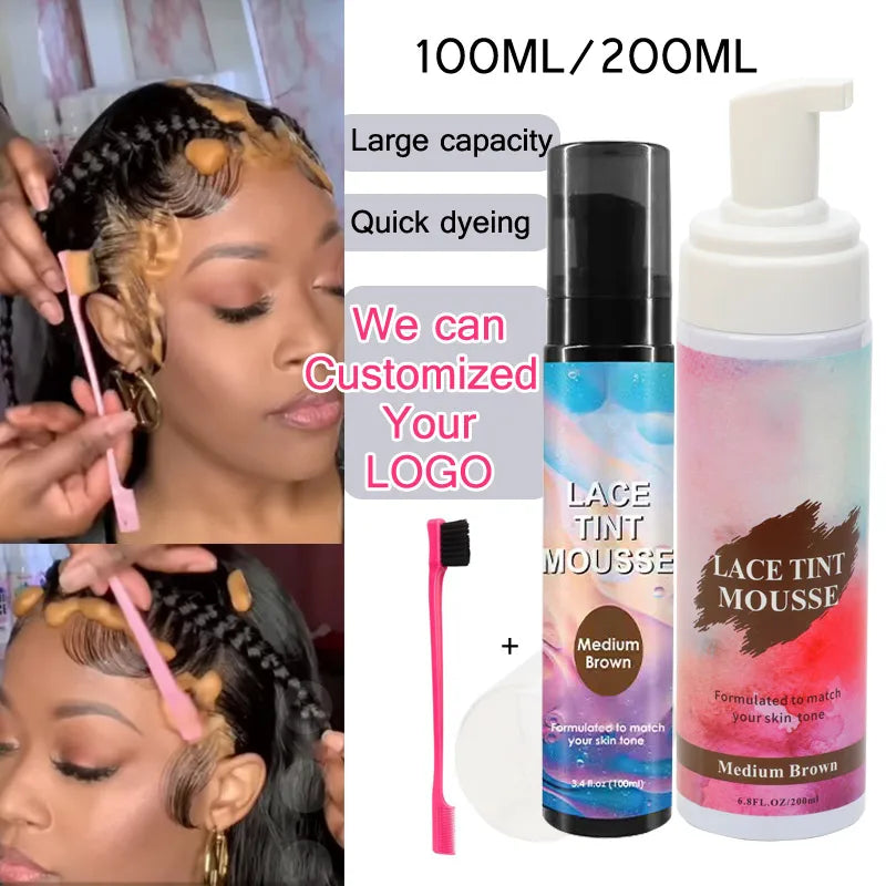 Wig Installation Kit Set With Everything 12Pcs Hair Mousse Lace Tint Spray Lace Wig Glue Hair Wax Stick Edge Control Wig Band