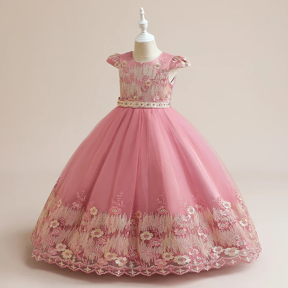 Flower Girl Dress Princess Elegant Children Party Long First Communion Kids Clothes For Teen Children Wedding Birthday Vestidos