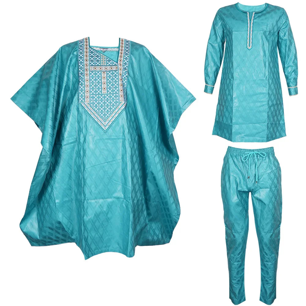 Elegant African Dresses for Women Traditional Bazin Embroidery Wedding Party Dresses Dashiki African Couples Matching Clothes