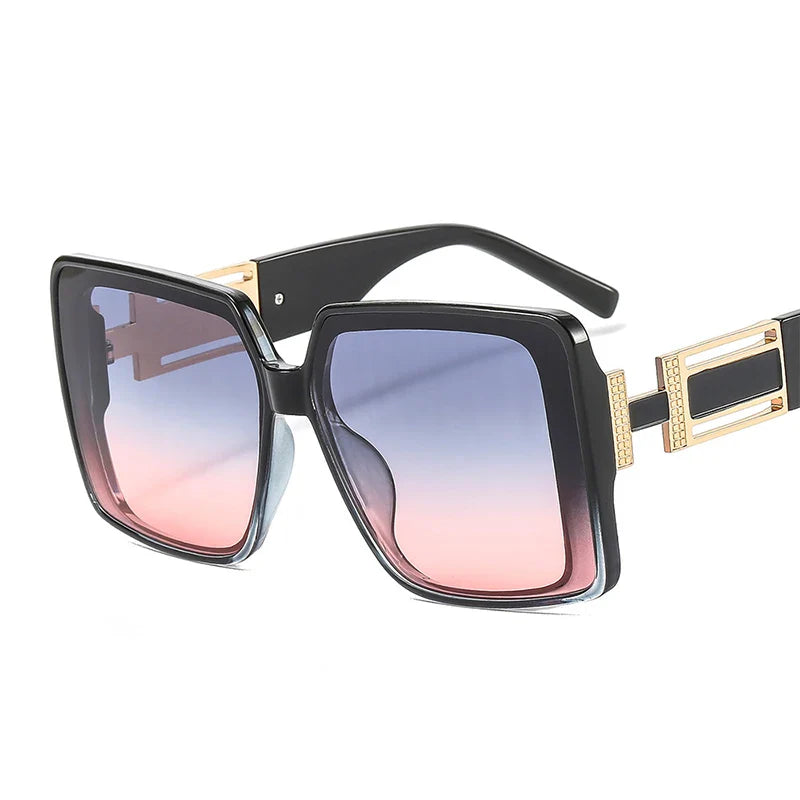 Fashion Brand Square Sunglasses For Woman Luxury Oversized Gradient Shades Sun Glasses Female Elegant Green Big Frame Eyewear