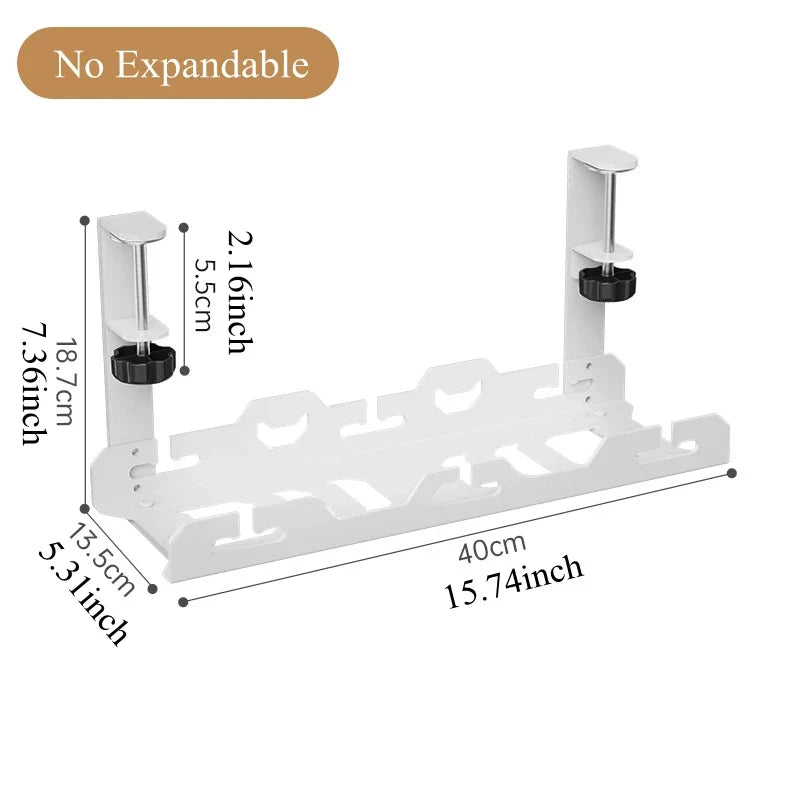 Telescopic Under Desk Cable Management Tray –  Storage Rack