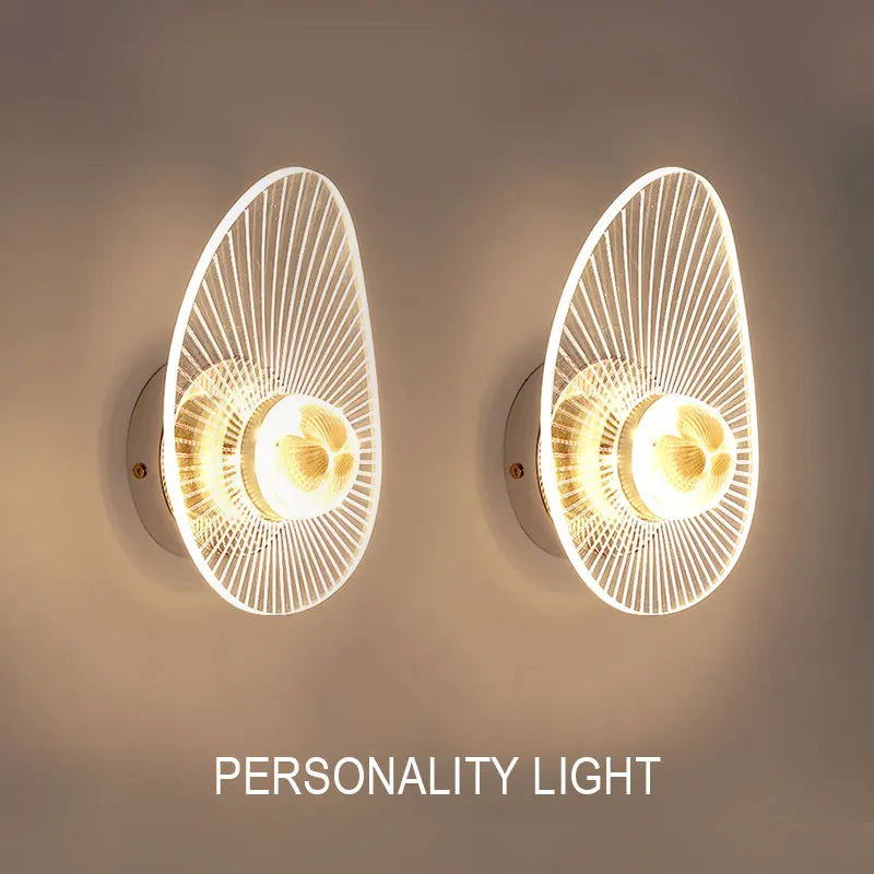 LED Wall Sconce Light Acrylic Bedside Wall Lamp 3-color light