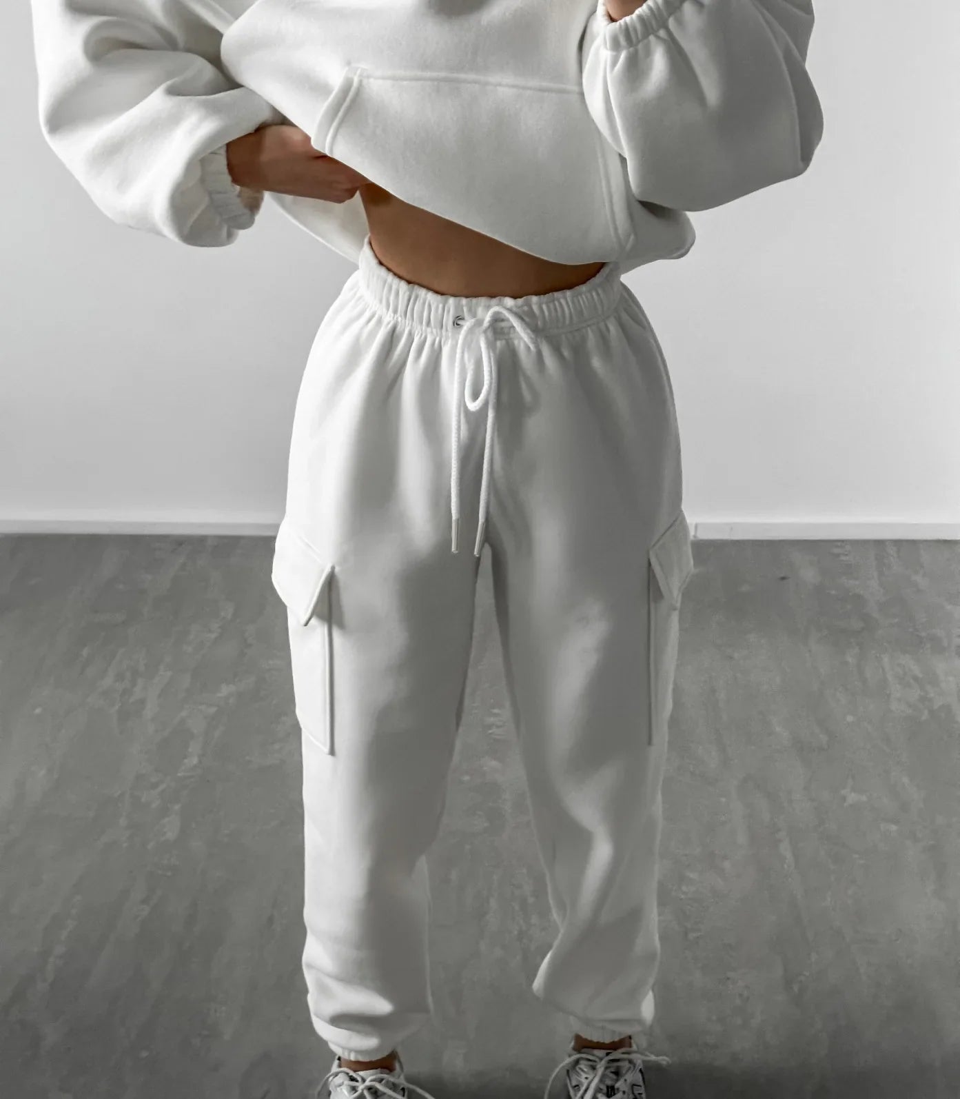 Hoodies Suit Winter Autumn Solid Casual Tracksuit Women Fleece 2 Pieces Set Sports Sweatshirts Pullover Jogger Sweatpants Outfit